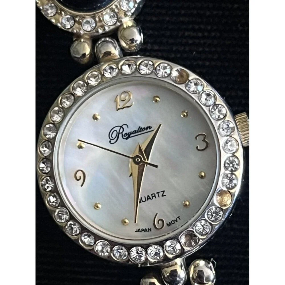 Royalton Womens Mother of Pearl Crystal Bracelet Watch V377